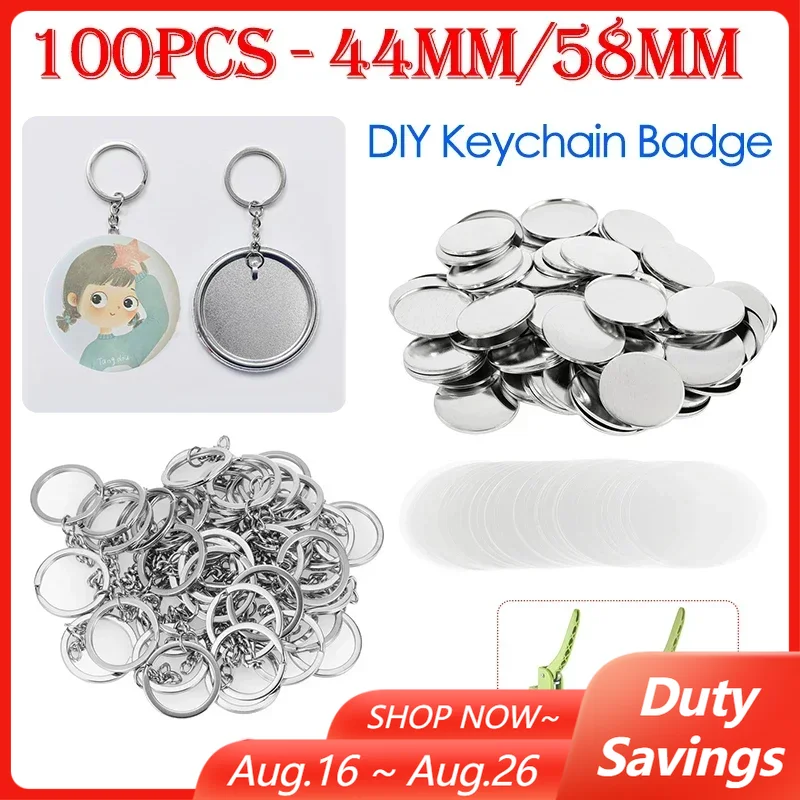 Button Badge Blank - 100PCS 44mm 58mm Sleutelhangers Badge Maken