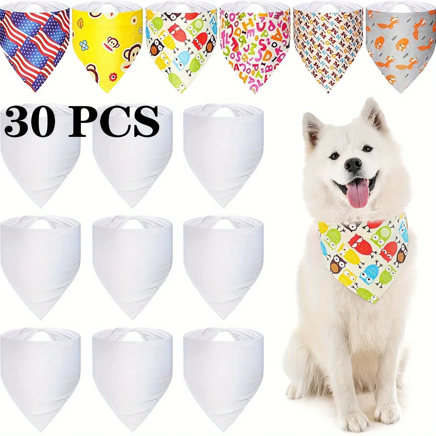 30 stuks witte polyester blanc - Bandana Blank White recensie en prijs