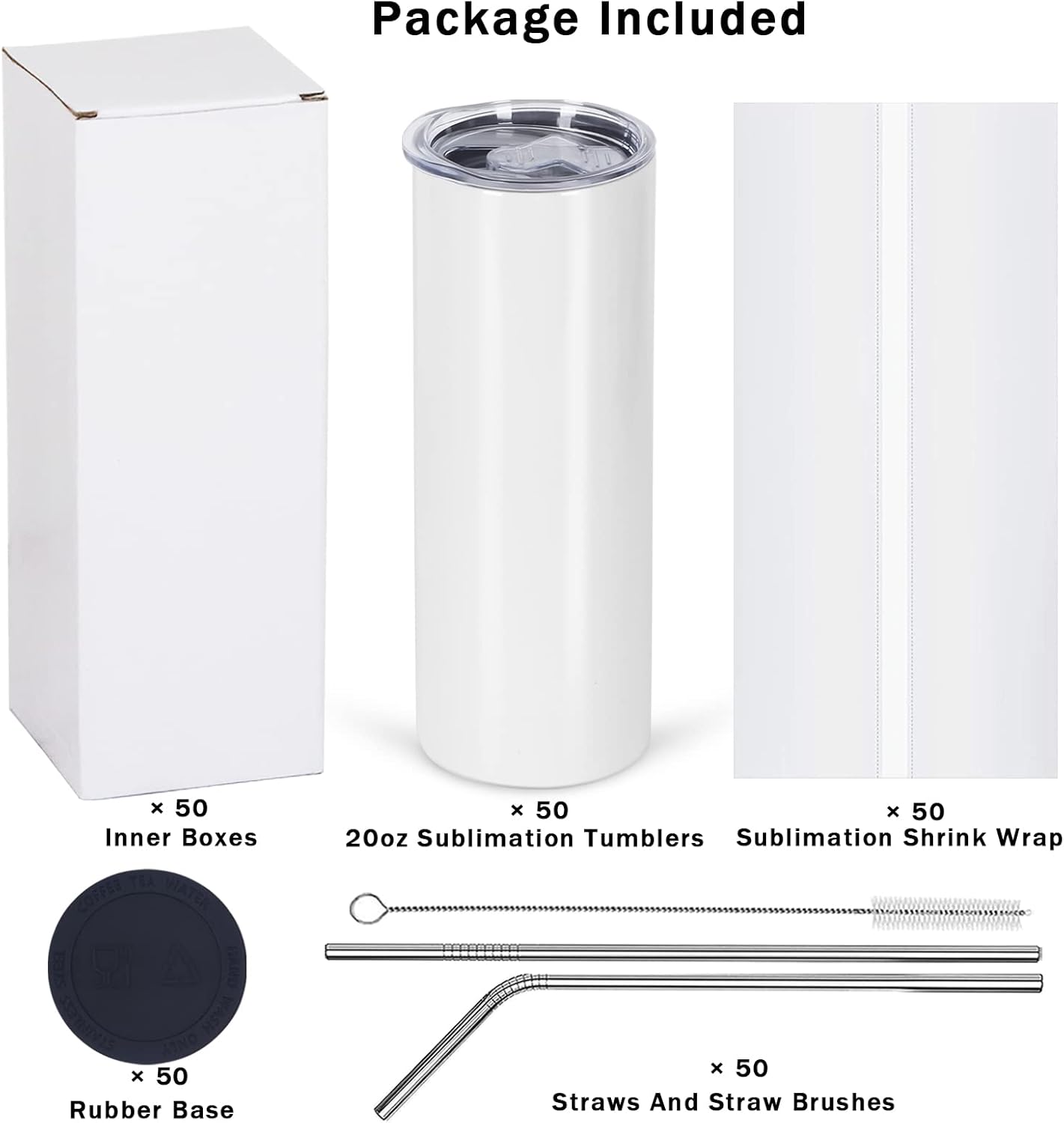 50-pack sublimatiebekers bulk  - Tumbler 20Oz White recensie en prijs