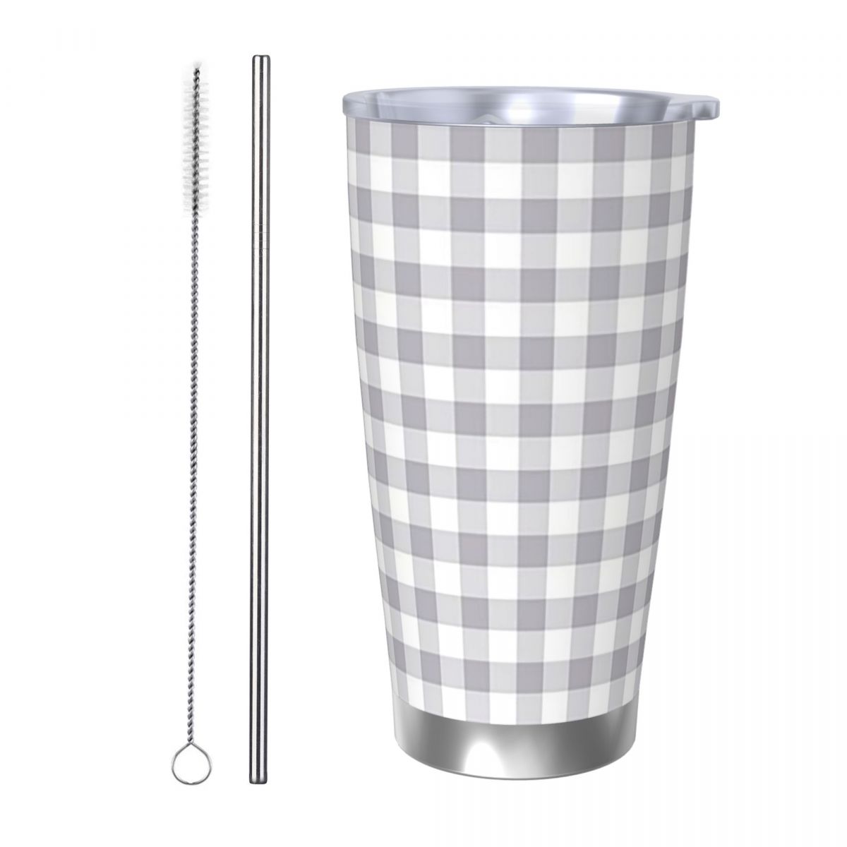 Grijze en witte gingham roestv - Tumbler 20Oz White recensie en prijs
