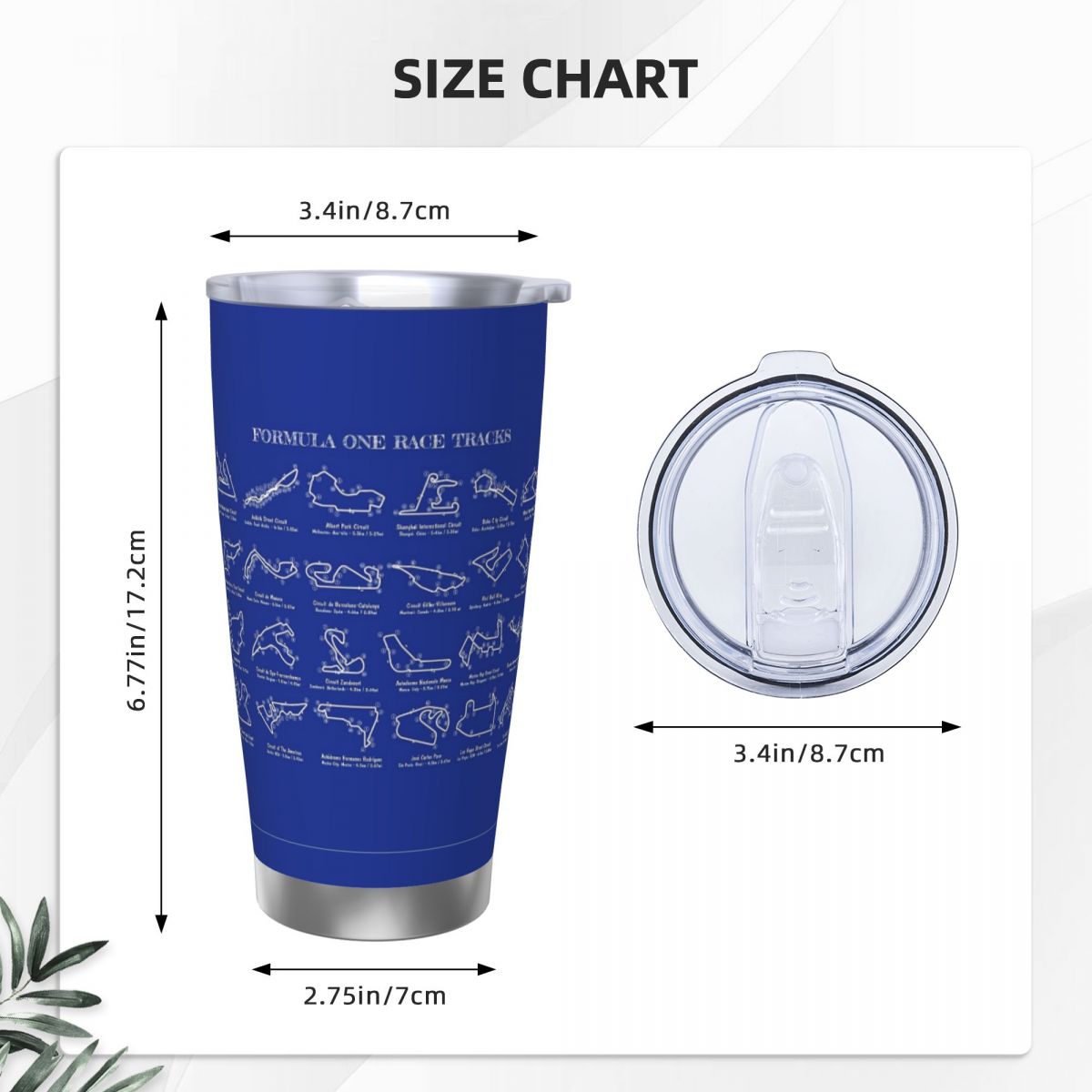 F1 Race Tracks (witte stencil- - Tumbler 20Oz White recensie en prijs